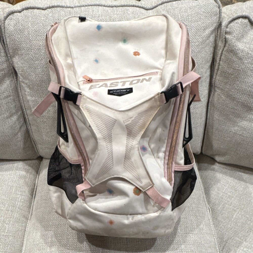 Easton Ghost NX Fastpitch Softball Equipment Backpack White/Pink/Black